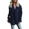 Qichenx Cappotto Invernale Donna Taglie Forti Elegante Parka Lungo Giacca Giubbotto Trench Inverno (Blu Navy, L)