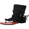 Generisch Sandali da donna comodi sandali estivi da donna, sandali boho bohemia spiaggia bunion tacco piatto aperto pizzo piatto quotidiano nero cachi caffè, Nero , 38 EU