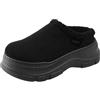 BIKETAFUWY Pantofole da donna, da uomo, invernali, calde, in pelle scamosciata, pantofole e zoccoli ortopedici, unisex, coppia, antiderapant, pantofole comode e morbide, morbide e imbottite, 01 Nero, 44 EU