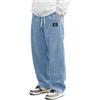 Generico Pantaloni di Velluto Uomo Kirakuco Pantalonis Giapponesi a Coste Largo Taglio Dritto, Modello con Vita Elasticizzata e Cordino Baggy Elasticizzati Casual Pantalone