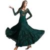 LCKKJHG Abito da Ballo da Sala per Donna Costumi Moderni in Pizzo da Donna, Standard Nazionale, Abiti Ballo for Valzer, Swing Grande, Competizione