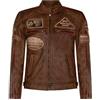 Infinity Leather Giacca da Motociclista da Uomo Corsa in Nappa Nera