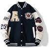 YeGang Giacche Varsity da uomo, giacca bomber universitaria, stile vintage, casual, unisex, streetwear Y2k, cappotti oversize con toppa, Nero , L