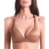 LORMAR Reggiseno Senza Ferretto Imbottito Shine 1430 Coppe Supersoft Preformate, Microfibra Effetto Seta con Spalline Incrociabili - Bronze Skin, 3C