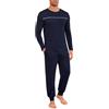 Marvmys Pigiama da Uomo Invernale Cotone Maniche Lunghe Girocollo Pigiamas Casual Leggero Due Pezzi
