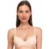 SIELEI, Reggiseno con Coppe Imbottite, Realizzato in Morbida Microfibra, con Finiture Invisibili, Ferretto Invisibile, Designed in Italy, Color Cipria, Taglia 1B