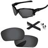 PapaViva Kit di ricambio per lenti e gomma per giacca Oakley Jawbone/Racing, Nero Grigio - Polarizzato, Taglia unica