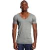 TCOYDS T-Shirt da Uomo Estiva con Scollo Rotondo e Taglio Basso T-Shirt Ampia con Scollo a V Profondo T-Shirt con Fondo Invisibile T-Shirt a Maniche Corte Slim (Color : Silver1, Size : M)