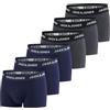 JACK & JONES Confezione da 6 boxer da uomo, in cotone, elasticizzati, stile retrò, nero/rosso/verde/blu/grigio, taglie S/M/L/XL/XXL/3XL/4XL/5XL/6XL/7XL/8XL, set da 5, XL