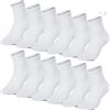 BestSale247 12 paia di calzini sportivi unisex sportivi calzini corti cotone traspirante, 12 paia/bianco, 43-46