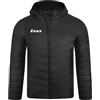 Nucleo Sport Giubbotto Start Giacca Sportiva Zeus Imbottita con Cappuccio, Nero, Blu, Design a Chevron, Cerniera Intera (IT, Testo, 3XL, Regular, Regular, Nero)