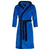 Di Ficchiano - Accappatoio da uomo "Monza" con cappuccio, in microfibra, colori e taglie a scelta da XXS a 5XL, conforme allo standard Öko-Tex 100 blu/nero S