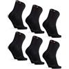 DANISH ENDURANCE Calze Cotone Organico, 6 Paia, Nero, 39-42