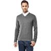 Vincenzo Boretti Maglione-Pullover Elegante da Uomo, Disegno Classico con Collo-a V, Manica-Lunga, Taglio Aderente/Slim-Fit, Caldo - Ideal per Inverno, Autunno, Mezza Stagione Grigio Scuro S