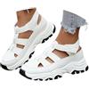 Sobzia Sandali Donna Estive Eleganti,Sandali Chiusi Davanti Donna Estive Ortopedici Comodi Sandalo Trekking Sportivi Leggeri Sandalo con Zeppa Antiscivolo Scarpe con Strappo Scarpa Passeggio Bianco 40