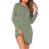 Demegimi Camicia da Notte Donna in Cotone Manica Lunga con Scollo a V Camicie da Notte Donna Lunghe Invernali