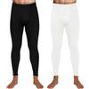 Hestya 2 Calzamaglie Lunghi Termici da Uomo Pantaloni a Strati Base per Stagione Fredda di Pile(XXL,Nero, Bianco)