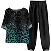 HAOLEI Offerte della Settimana Tuta Estiva Donna Completa Elegante Cotone e Lino Taglie Forti Leggera Casual Completo Larghi Curvy Tuta Elegante Manica Corta Camicia + Pantaloni Set Pigiama da Casa Casual