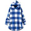 Mjjsk Coperta per bambini con cappuccio per ragazze ragazzi oversize caldo pile felpa con cappuccio per bambini plaid sfocato Sherpa felpa invernale morbida con cappuccio, Blu, 12-13 Years