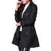 MISSMAO Donna - Trench Coat Cappotto Giacca - Basic - Maniche lunghe Doppio Petto con Cintura - Classico y Elegante