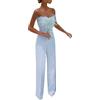 Generic Tuta Donna Elegante Cerimonia Jumpsuit Estiva Eleganti Pantalone Monopezzi e tutine Lunghe 2024 a Gamba Larga Lunghe Vita Alta Tailleur Intera Push Up Senza Maniche Playsuit Da Sera