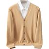 Dcvmvmn Cappotto invernale da uomo in lana merino cashmere con scollo a V cardigan casual tinta unita imbottito in maglia calda cappotto