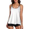 Urchics Costume da bagno Tankini da donna, in due pezzi, con pantaloncini, Z-bianco, 3XL