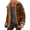 Generic Pilot S Giacche in Pelle da Uomo Uk - Giacca Bomber Aviatore Imbottita con Colletto a Risvolto e Maniche Lunghe in Finta Pelle di Montone Vintage Spessa Taglie Forti Giacca Invernale per Uomini Grandi