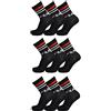 Fila 9 paia di calzini, Street Sport Socks im Set, tinta unita con strisce, Unisex 35 - 38,39 - 42,43 - 46 Nero Nero (200)