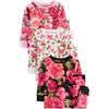 NEXT Ragazza Confezione da 3 Pigiami Comodi a Fiori Pink/Black 18 Mesi-24 Mesi