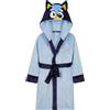 BlueY Pile Accappatoio Bambina con Cappuccio e Cintura Allacciata - Regalo Bimba (Blu, 18-24 Mesi)