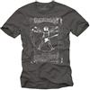 MAKAYA Maglietta Band- T-Shirt Musica Chitarra Classica Rock Uomo Grigio XL