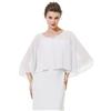 BEAUTELICATE Coprispalle Stola Chiffon stola Elegante Donna Chiffon Scialle Smanicata Bolero Cape Cardigan per Cerimonia Festive Matrimonio Sposa Abito Estivo (Avorio, Taglia unica)