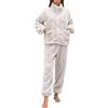 BIKETAFUWY Pigiama da donna, invernale, in pile a collo alto, set di pigiama da donna, pilou pilou loungewear chic, giacca con cerniera, camicia a maniche lunghe e pantaloni da notte caldi set 2 pezzi top e