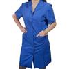 EGIDIO Camice da Lavoro Donna Mezza Manica 100% Cotone - Traspirante e Resistente - Casacca Professionale per Pulizie Domestica Cameriera Operaia - Comoda e Pratica (BLU, M)