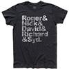 3styler T-Shirt Uomo Roger & Nick & David & Richard & Syd. - I Grandi Nomi della Musica Shirt - Linea Classic - 100% Cotone 185 gr/mq (XXL, Nero)