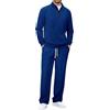 Maskjuwio Tuta sportiva da uomo, classica, in pile, per il tempo libero, con mezza zip, con tasca e coulisse, da jogging, da jogging, da fitness, da jogging