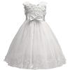 Discoball Vestito da principessa per ragazze, con fiocco in tulle e pizzo ricamato, per festa di compleanno, matrimonio, damigella d'onore, prima comunione, per bambine da 1 a 10 anni