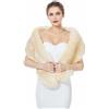 BEAUTELICATE Scialle Stola di Pelliccia Sintetica Donna Sciarpa Coprispalle Elegante per Sposa Feste Cerimonia (Champagne, Normal Size - 160cm)