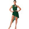 inhzoy Vestito da Ballo Latino Americano Tango Donna Abito da Balletto Danza Lirica Contemporanea in Pizzo Floreale Body Ginnastica Ritmica Vestito da Pattinaggio Artistico
