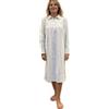 Linclalor Camicia da notte in caldo cotone con collo e manica a raglan art. 292056-58, Celeste
