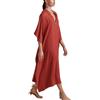 YouKD, Maxi abito lungo da donna bohémien in stile caftano, taglia unica, adatto come copricostume, vestaglia e per abbigliamento da casa, E Red, Taglia unica