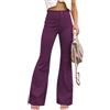 nicticsi Pantaloni Larghi di Velluto a Coste Pantaloni Casuali da Donna Vita Alta Dritti Pantaloni Casual Ragazza Moda Velluto retrò Pants