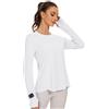 IECCP Camicetta Sportiva da Donna, a Maniche Lunghe, UPF 50+, Protezione dai Raggi UV, Maglietta a Maniche Lunghe, vestibilità Sottile, con Foro per Il Pollice, rashguards