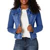 Cocila Giacca Di Jeans Donna, Corta Leggera Giubbotto Denim Tinta Unita Casual Curvy Con Bottoni Jacket Outwear Giubbino Jeans Elasticizzato Con Tasche Autunno Primavera