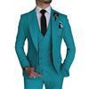 ZDJSWJ Abito elegante 3 pezzi per Uomo Completo da Ballo di Matrimonio a Doppio Petto 1 Bottone Giacca Gilet Pantaloni Completo Formale, blu, S