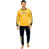 Pyrex Pigiama Uomo Caldo Cotone Interlock Pigiama Uomo Invernale Lungo con Polsini e Stile Sportivo (IT, Testo, XXL, Regular, Regular, Modello 4)