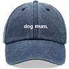 Cap Base Cappello da baseball con scritta Dog Mum, vintage, lavato, unisex, regolabile, Blu denim., Taglia unica