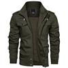 KEFITEVD Giacca da campo militare da uomo bomber Giacca casual in cotone di transizione Giacca a vento Escursionismo Giacca da tuta per esterno Inverno Verde L