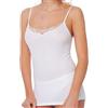 VP PINUCCIO VENEGONI Set 2 Canotta Intimo Donna Taglie Forti Made in Italy Top in Pizzo Cotone Mercerizzato 100% Spalla Stretta Canottiere conformate Canottiera Estiva Donna Cotone Bianca